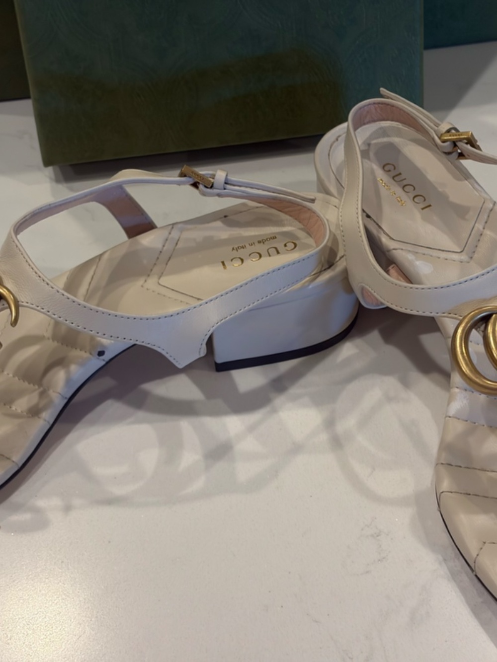 Gucci GG Logo Sandals (women) size 7.5 with box, dust bags, authenticity card - Picture 3 of 12